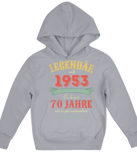 70th Birthday Vintage 1953 Kids Hoodie