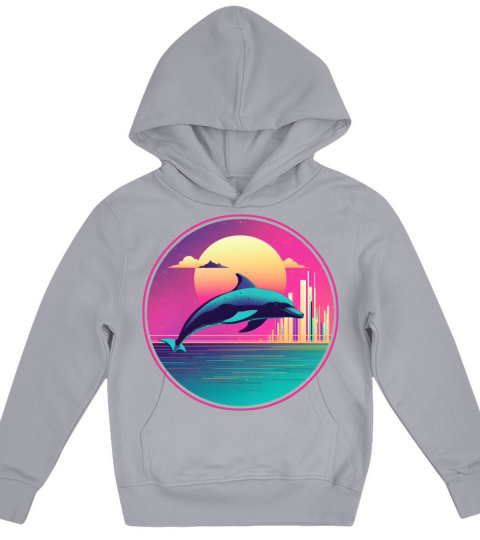 80s 90s Dolphin Lovers Vintage Kids Hoodie