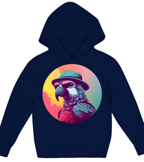 80s 90s Parrot Vintage Style Kids Hoodie