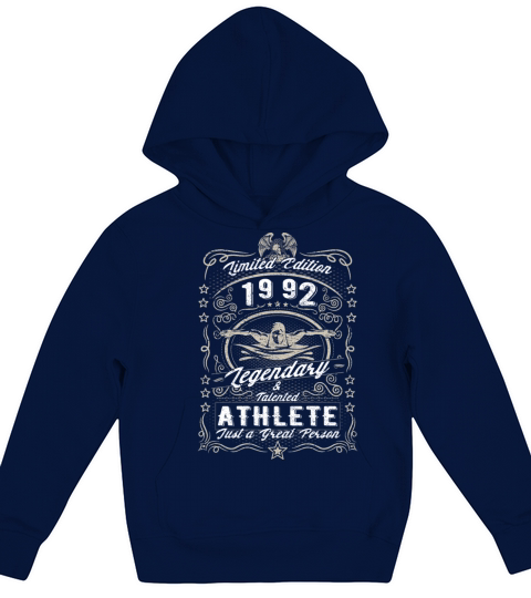 Vintage 1992 Swimmer Birthday Gift Sport Hobby Kids Hoodie