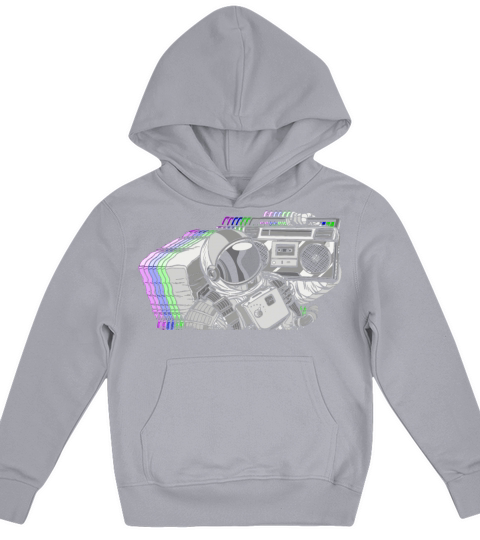 Vintage Astronaut Boom Box Kids Hoodie