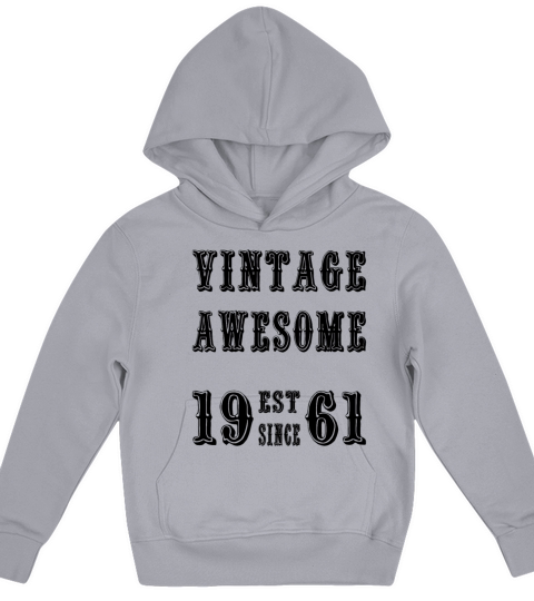 Vintage Awesome Est Since 1961 Birthday Kids Hoodie