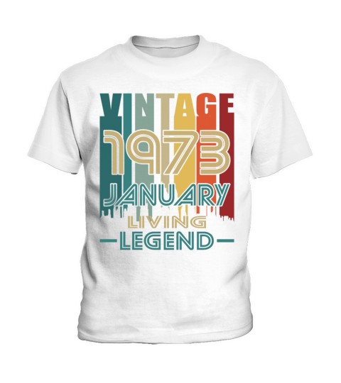 50th birthday january 1973 vintage 1973 Kids T-Shirt