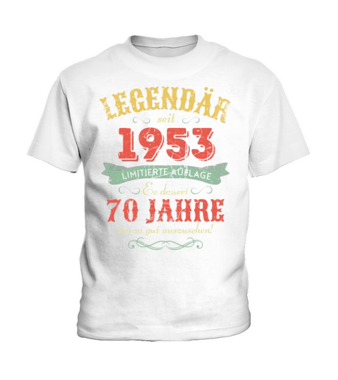 70th Birthday Vintage 1953 Kids T-Shirt