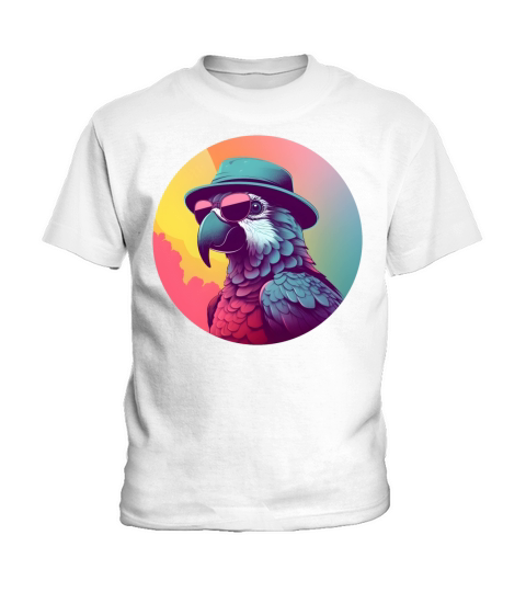 80s 90s Parrot Vintage Style Kids T-Shirt