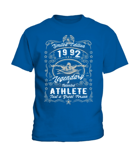 Vintage 1992 Swimmer Birthday Gift Sport Hobby Kids T-Shirt