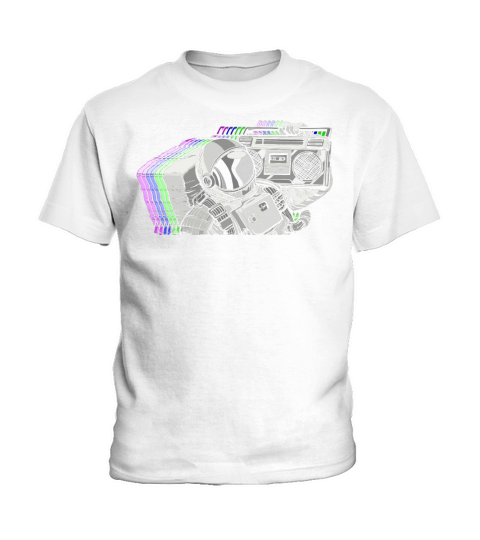 Vintage Astronaut Boom Box Kids T-Shirt