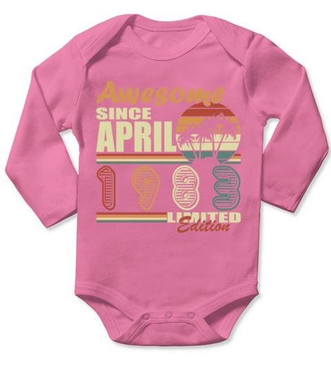 April 1983 vintage birthday Long Sleeve Baby One-Piece