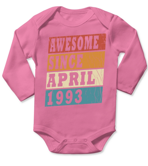 April 1993 Vintage Birthday Present Long Sleeve Baby One-Piece
