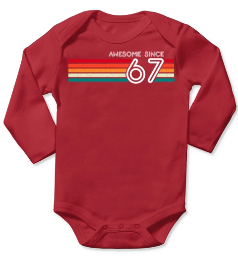Awesome Since 1967 56th Birthday Gifts 56 Years Long Sleeve Baby One-Piece