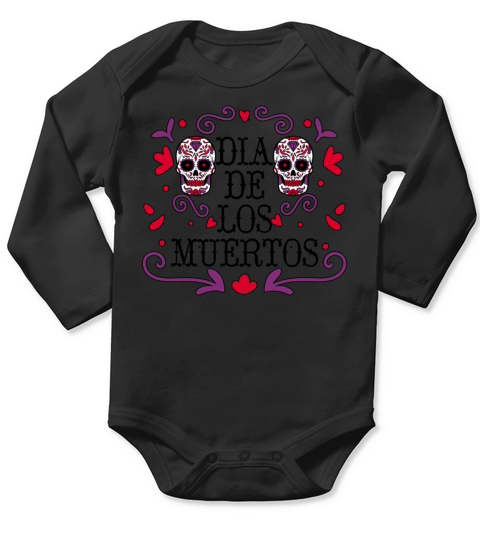 Dia De Los Muertos Day Of Dead Mexican Long Sleeve Baby One-Piece