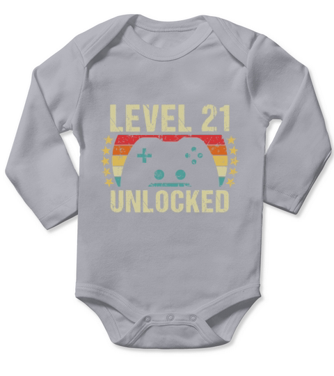 Gaming Vintage 21st Birthday Gift 21 Year Old Boy Long Sleeve Baby One-Piece