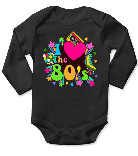 I Love The 80s Long Sleeve Baby One-Piece