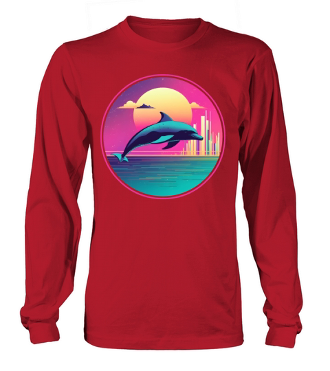 80s 90s Dolphin Lovers Vintage Long sleeved Unisex