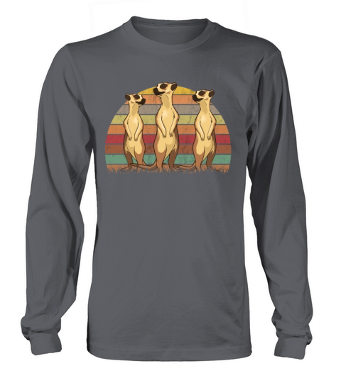 Meerkat Vintage Retro Long sleeved Unisex