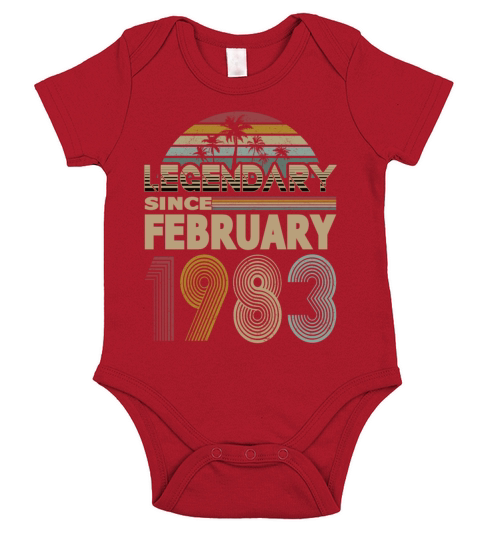 40th birthday february 1983 legendary since 1983 Short Sleeve Baby One-Piece