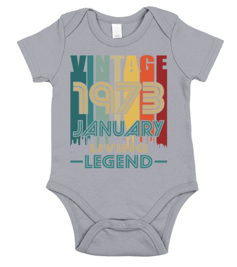 50th birthday january 1973 vintage 1973 Short Sleeve Baby One-Piece