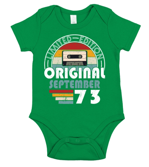 50th birthday september 1973 original 1973 Short Sleeve Baby One-Piece