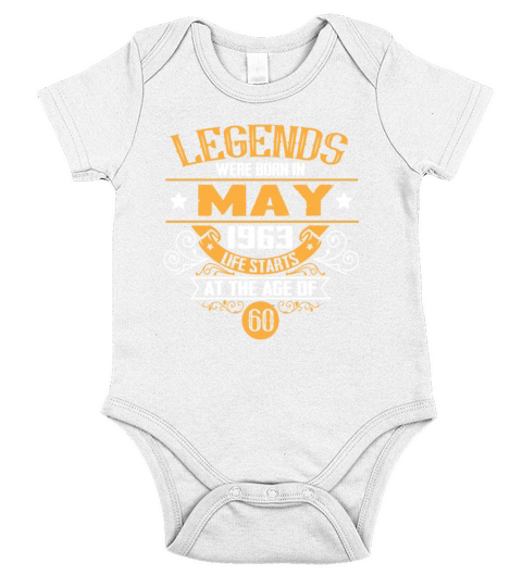 60th Birthday Sayings May 1963 Vintage Short Sleeve Baby One-Piece