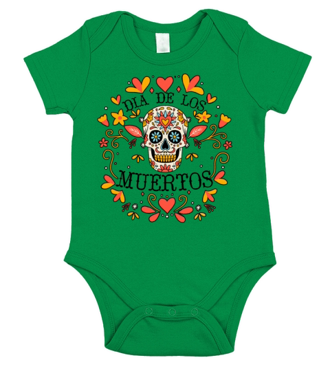 Dia De Los Muertos Day Of Dead Mexican Short Sleeve Baby One-Piece