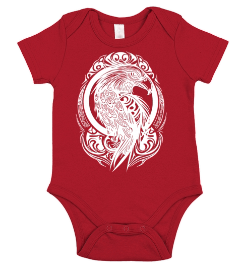 Eagle As Coat Of Arms Logo In Tattoo Feather Style Short Sleeve Baby One-Piece