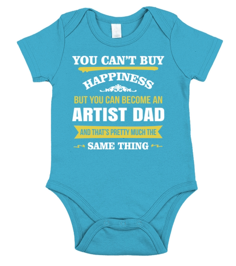 Happiness Is Being An Artist Dad Gift For Dad Short Sleeve Baby One-Piece
