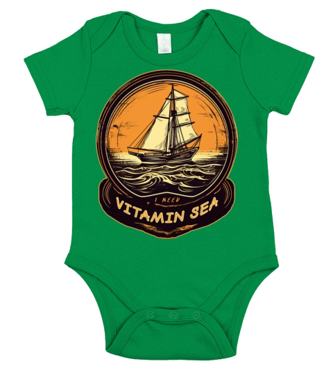 I Need Vitamin Sea - A Sailing Design Short Sleeve Baby One-Piece
