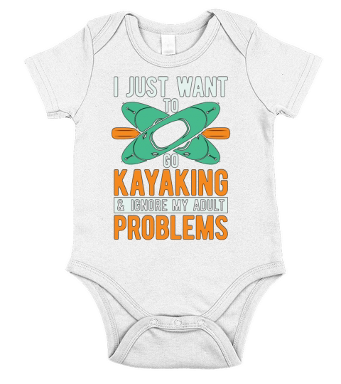 Kayaking I Just Want To Go Water Sport Kayak Lover Short Sleeve Baby One-Piece