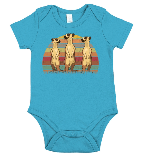 Meerkat Vintage Retro Short Sleeve Baby One-Piece