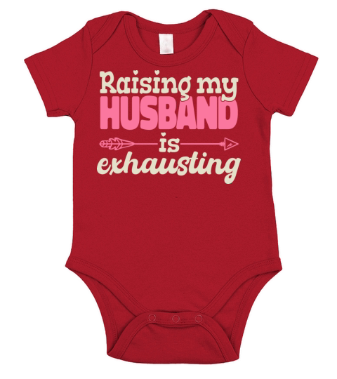Raising My Husband Is Exhausting Vintage Wife Short Sleeve Baby One-Piece