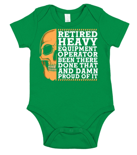Skull Retired Heavy Equipment Operator Short Sleeve Baby One-Piece