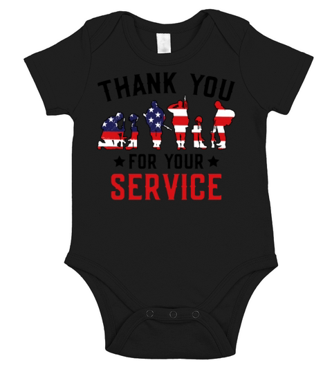 Veterans Day Thank You For Your Service Short Sleeve Baby One-Piece