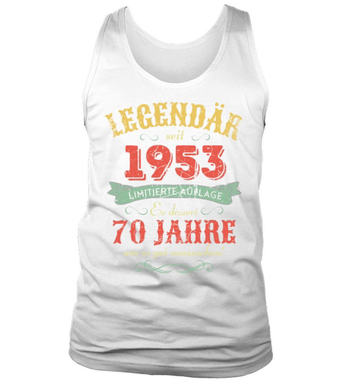 70th Birthday Vintage 1953 Tank Top Unisex