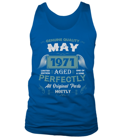 May 1971 Vintage Birthday Present Tank Top Unisex
