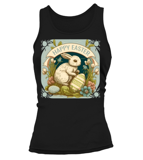 Vintage Easter Bunny Floral Egg Hunting Easter Tank top Woman