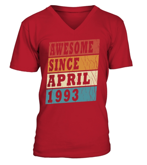 April 1993 Vintage Birthday Present V-Neck T-shirt