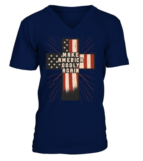 Make America Godly Again Christianity Symbol V-Neck T-shirt