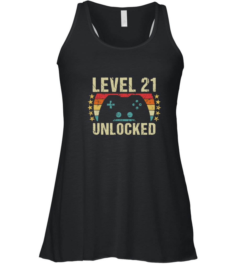 Gaming Vintage 21st Birthday Gift 21 Year Old Boy Women's Flowy Tank Top