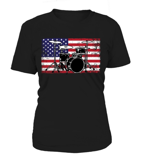 Patriotic 4th of July Drum American Drummer USA Women's T-Shirt