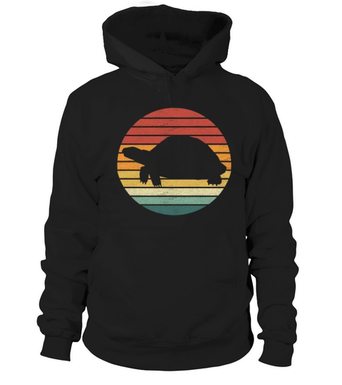 Turtle Lover - Vintage Retro Sunset Turtle Hoodie Unisex