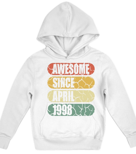 25th birthday April vintage 1998 vintage Kids Hoodie