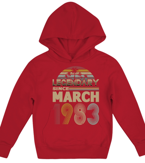 40th birthday march 1983 legendary since 1983 Kids Hoodie