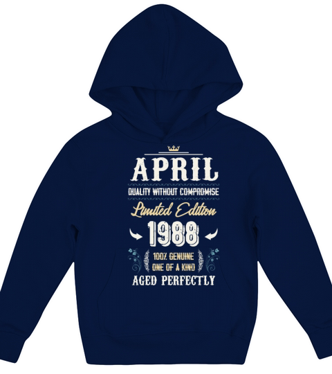 April 1988 Vintage Birthday Present Kids Hoodie