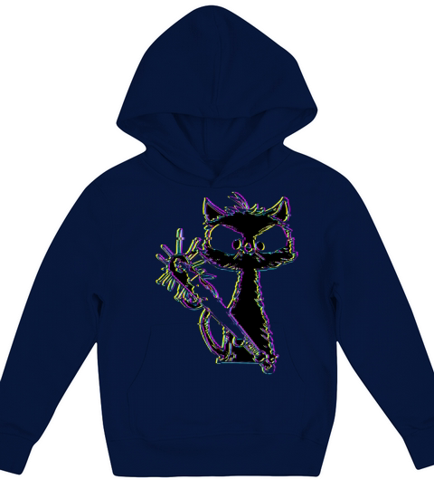 Halloween Retro Cat Vintage Cat Kids Hoodie
