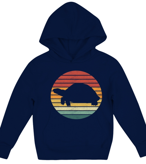 Turtle Lover - Vintage Retro Sunset Turtle Kids Hoodie
