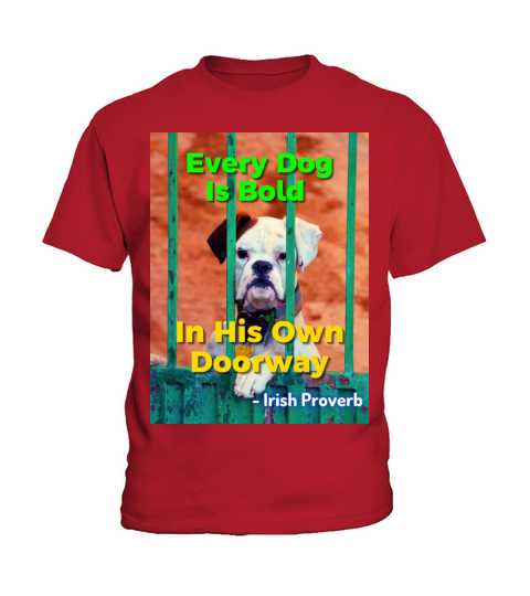 Irish Proverb - Every Dog Is Bold In His Own Door Kids T-Shirt