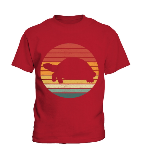 Turtle Lover - Vintage Retro Sunset Turtle Kids T-Shirt