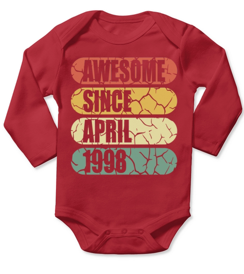 25th birthday April vintage 1998 vintage Long Sleeve Baby One-Piece