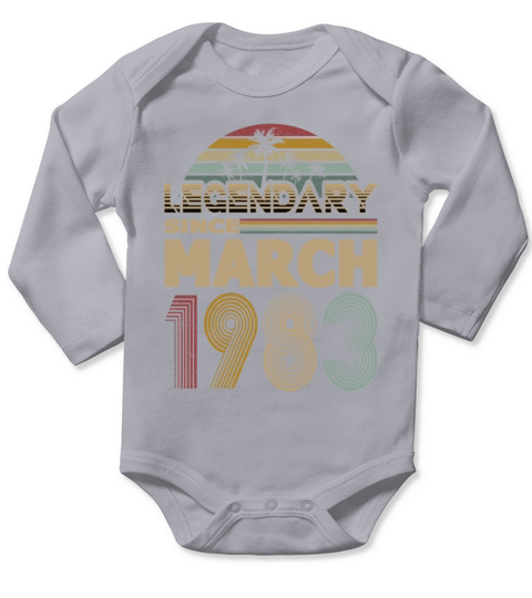 40th birthday march 1983 legendary since 1983 Long Sleeve Baby One-Piece