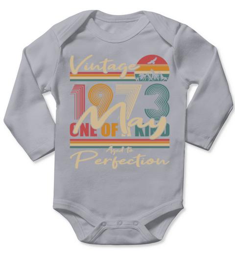 50th birthday may 1973 vintage 1973 Long Sleeve Baby One-Piece